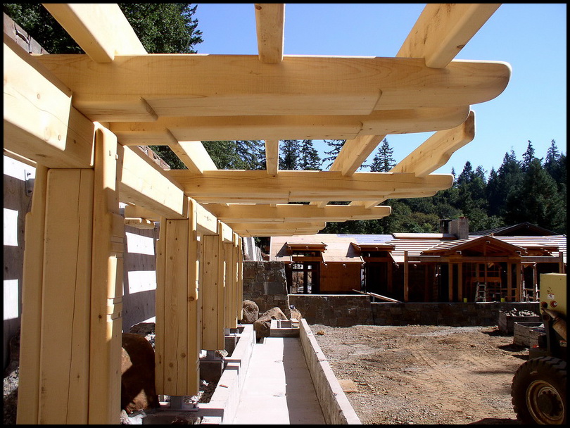 Cantilevered Yellow Cedar Support Beams, details borrowed from The Culbertson Garage